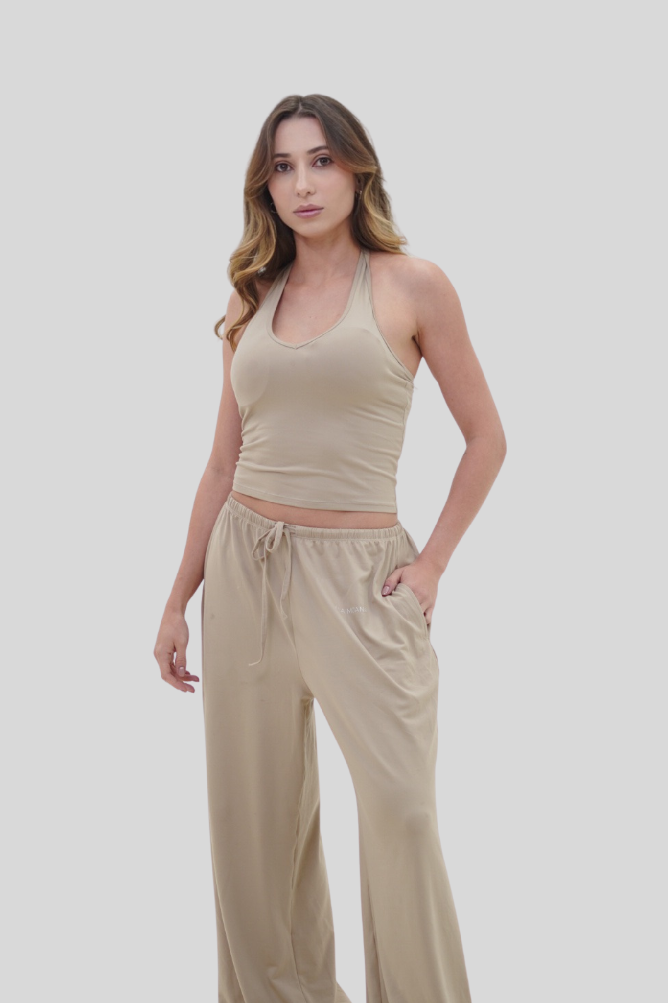 Soft Contour Halter Top | Nude