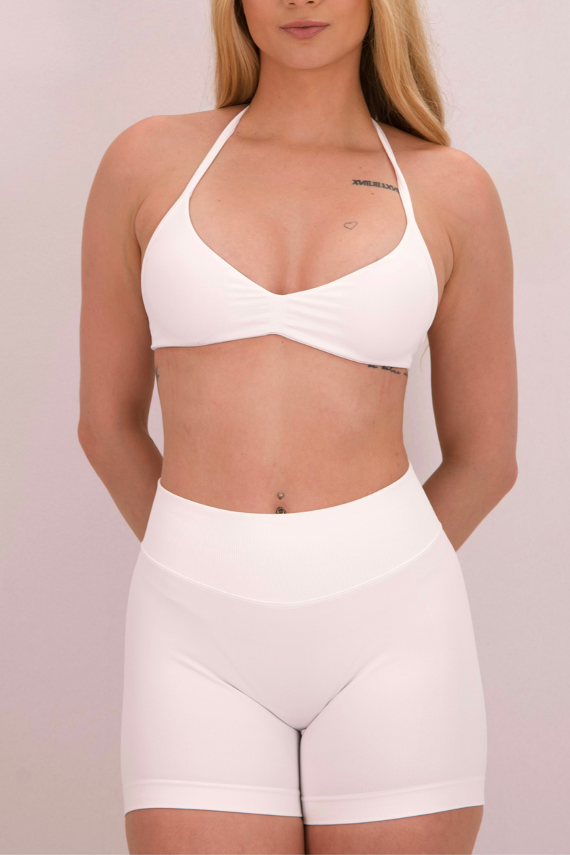 Contour Halterneck Bra | Milk White