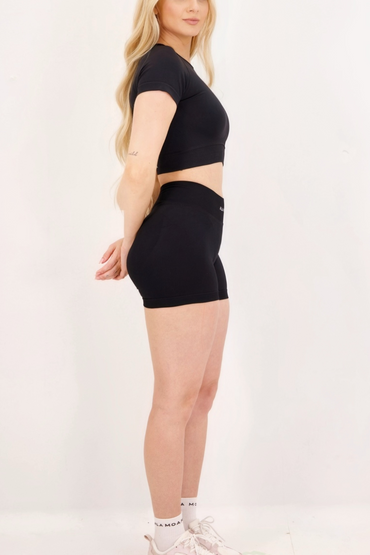 Sculpt Short Sleeve Top | Black