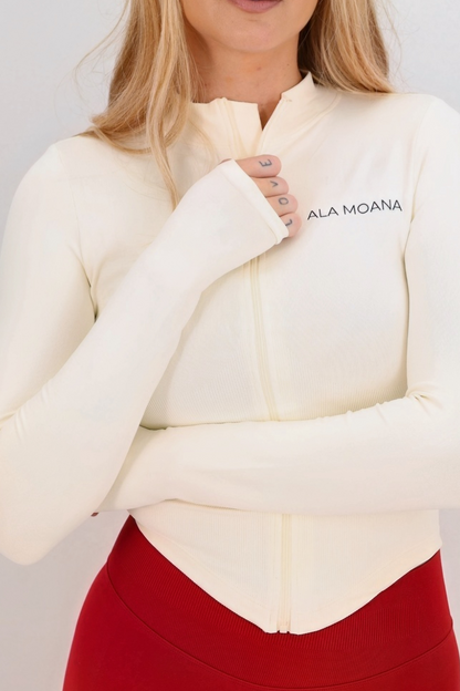 Sculpt Zip Jacket | Almond Beige
