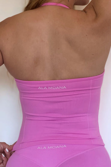 Sculpt Halterneck Top | Barbie Pink