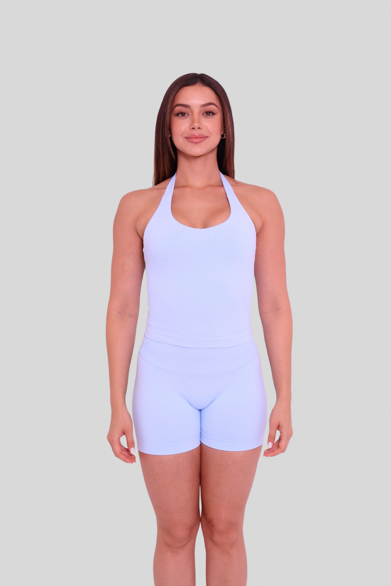 Signature Halterneck Tank | Sky Blue