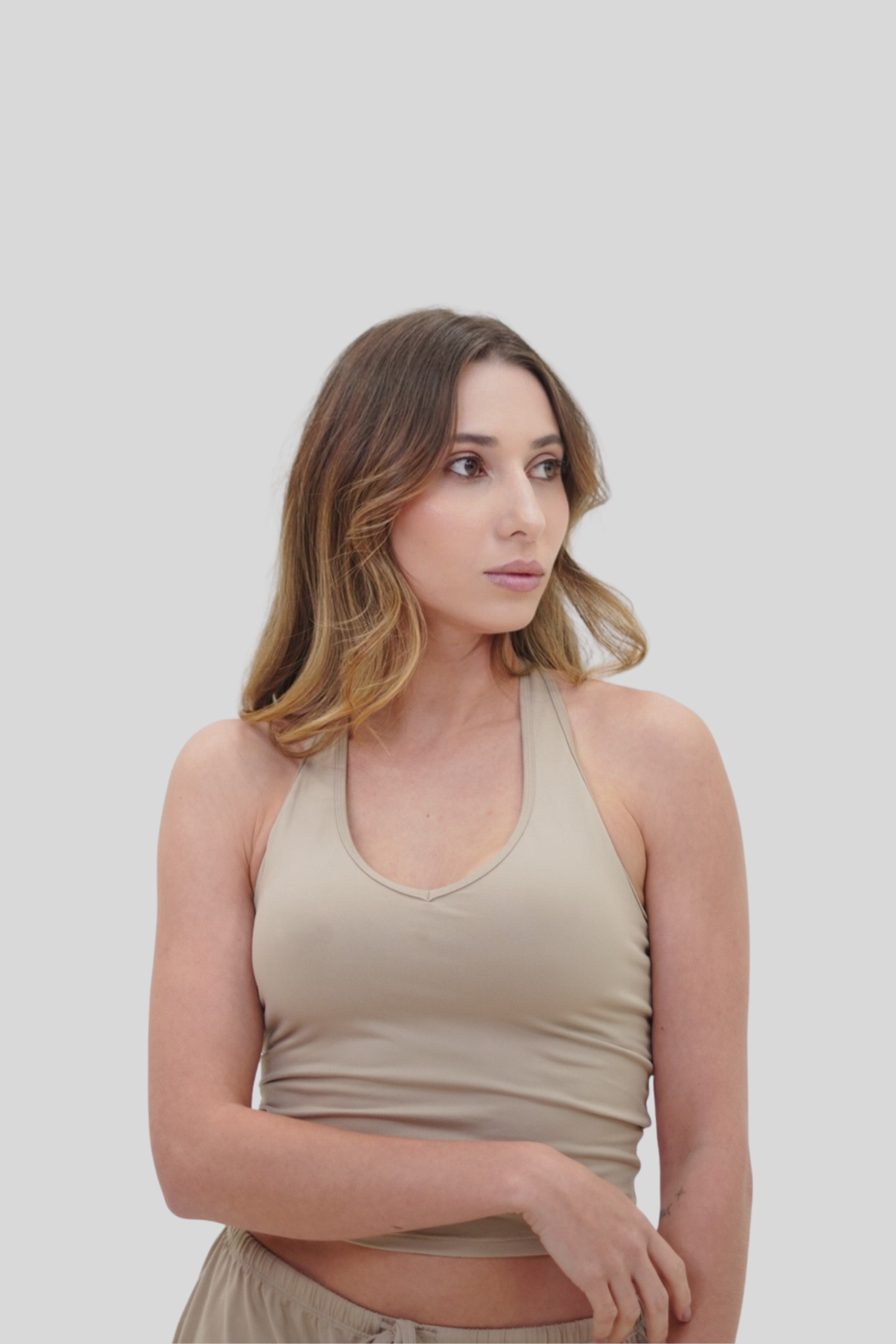 Soft Contour Halter Top | Nude