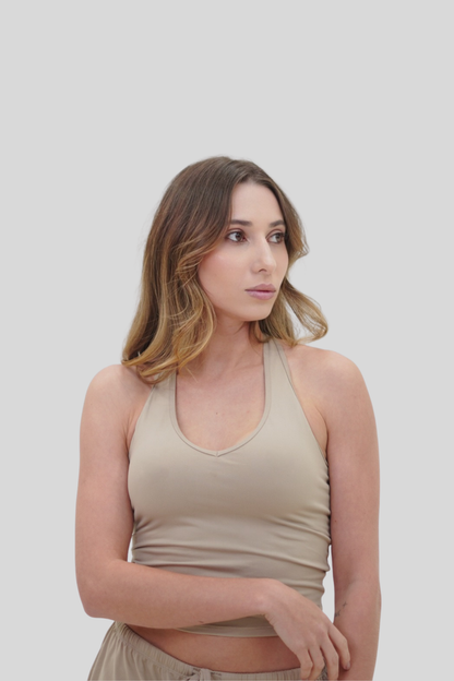 Soft Contour Halter Top | Nude