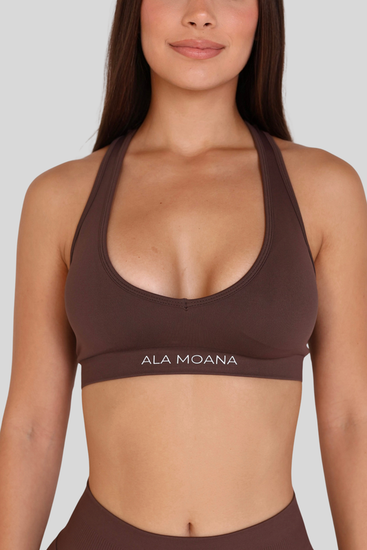 Second Skin Sports Bra — Coffee Brown