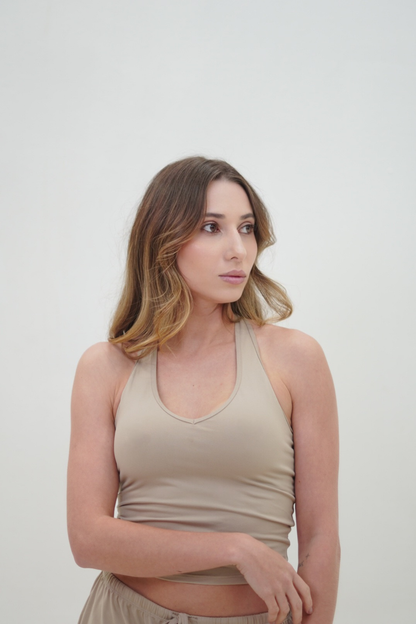 Soft Contour Halter Top | Nude