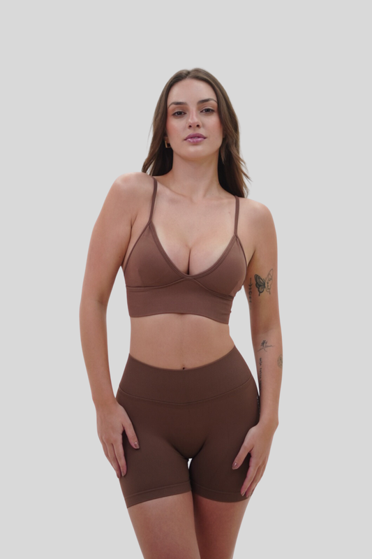 Sculpt V-back Set — Coffee Brown