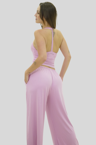 Soft Drape Flare Pants | Rose Dust