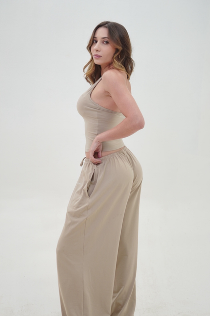 Soft Contour Halter Top | Nude