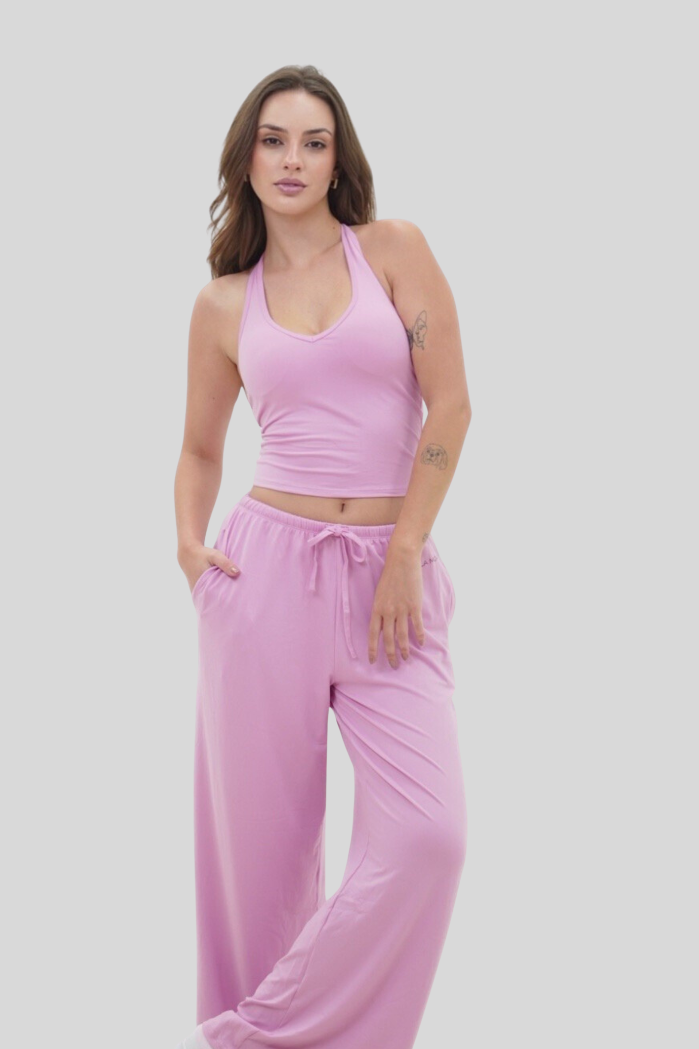 Soft Contour Halter Top | Rose Dust