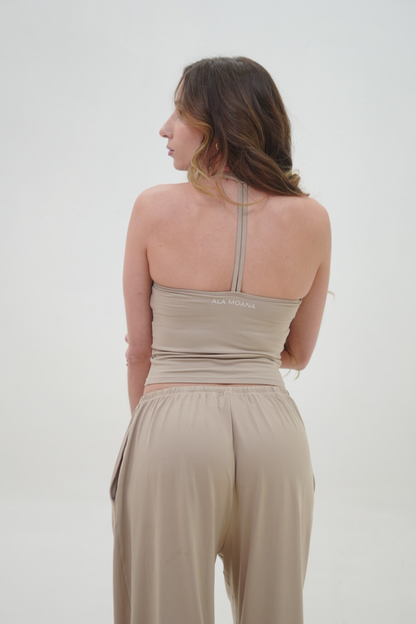 Soft Contour Halter Top | Nude
