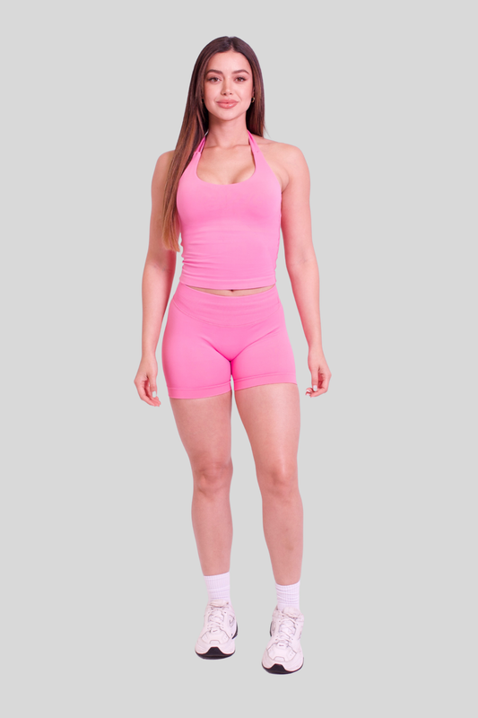 Signature Halterneck Tank — Pink