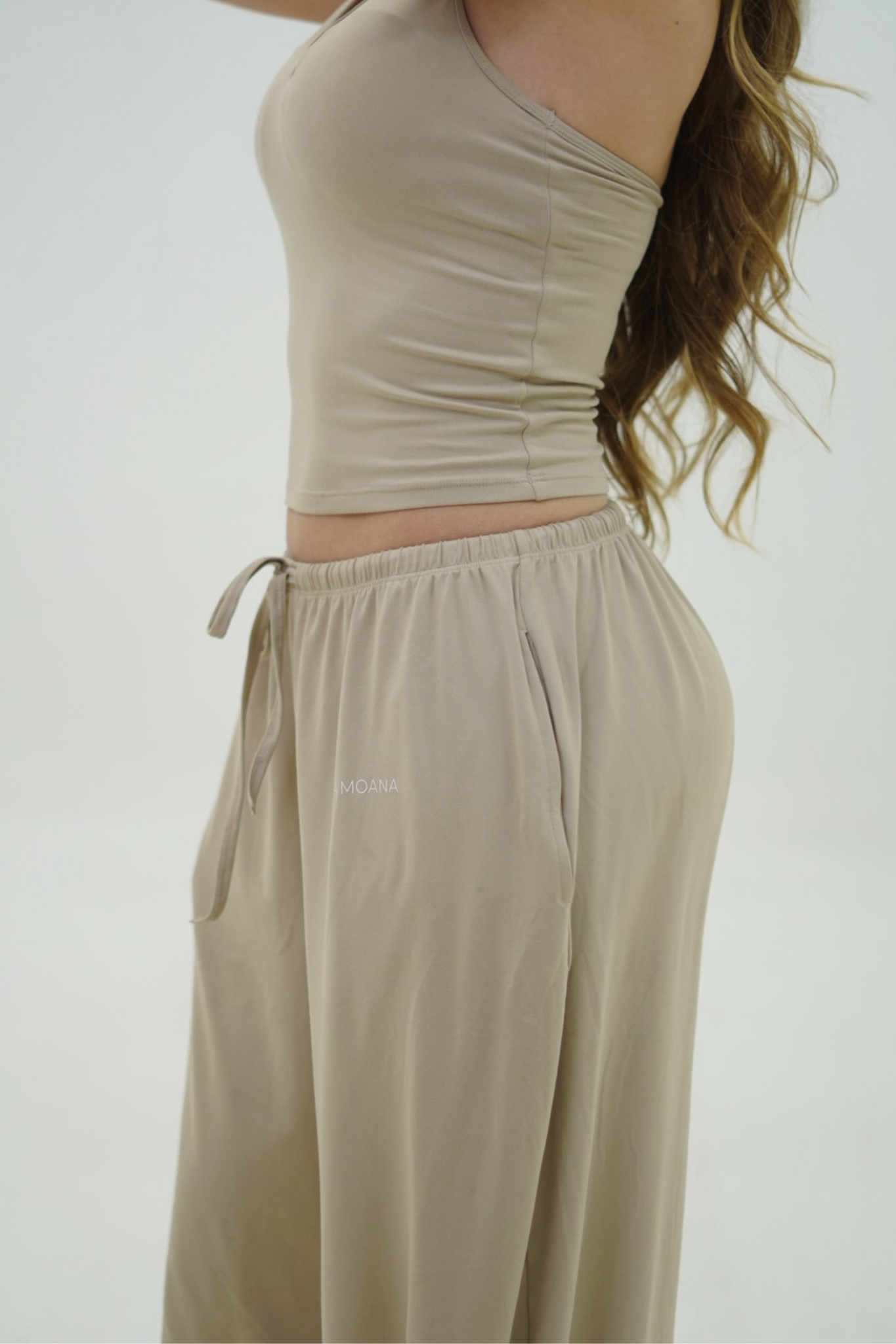 Soft Drape Flare Pants | Nude