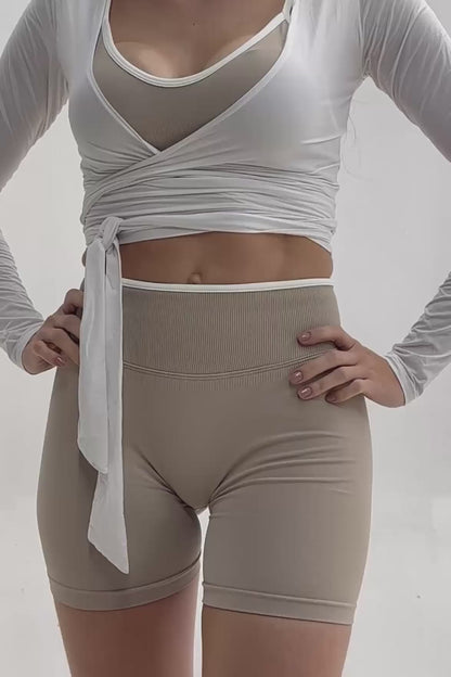 Ribbed Lift Shorts | Khaki