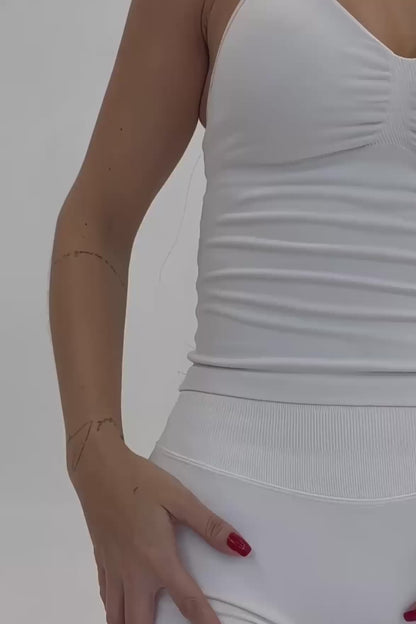 Sculpt Halterneck Top | Milk White