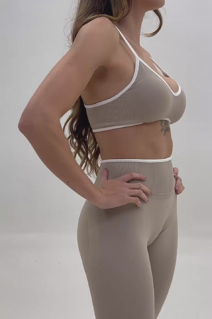 Ribbed Lift Leggings | Khaki