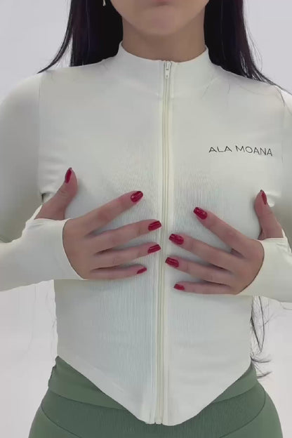 Sculpt Zip Jacket | Almond Beige
